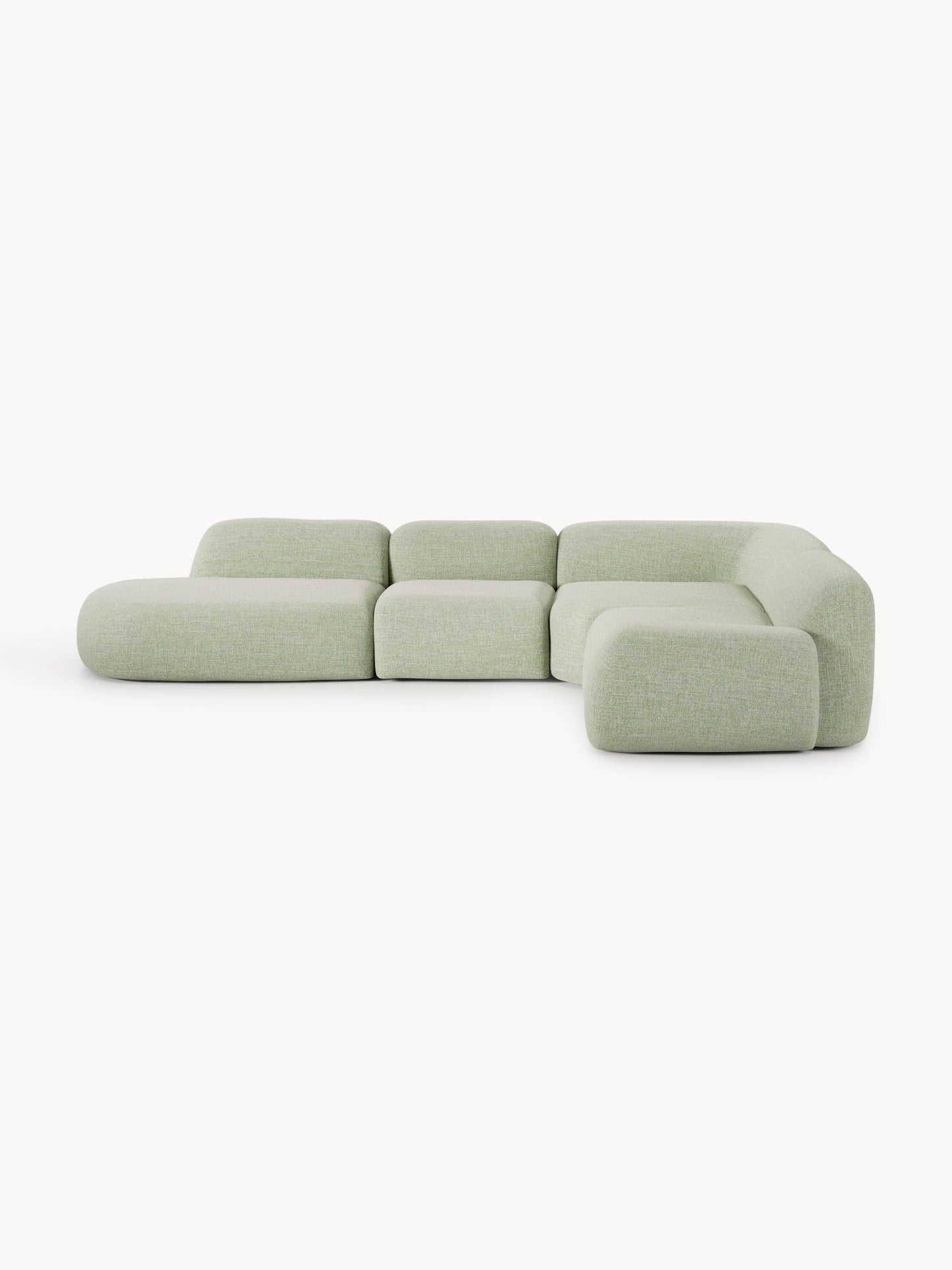Galeriebild 1 - Modulares Bouclé-XL-Ecksofa Wolke mit Chaiselongue