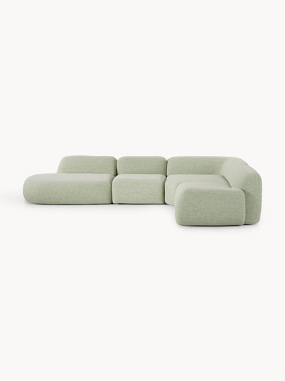 Galeriebild 1 - Modulares Bouclé-XL-Ecksofa Wolke mit Chaiselongue
