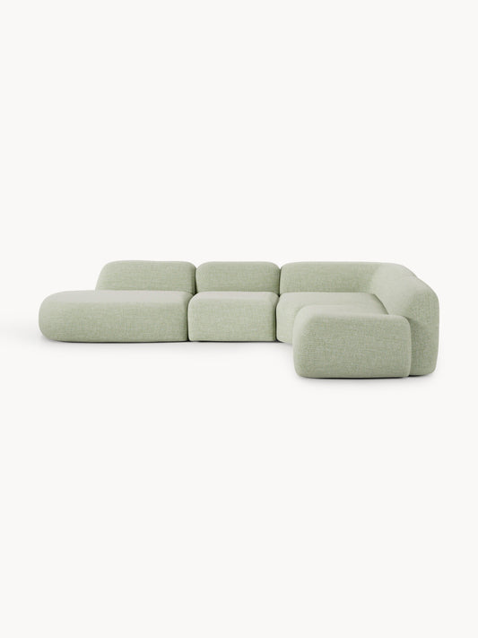 Galeriebild 1 - Modulares Bouclé-XL-Ecksofa Wolke mit Chaiselongue