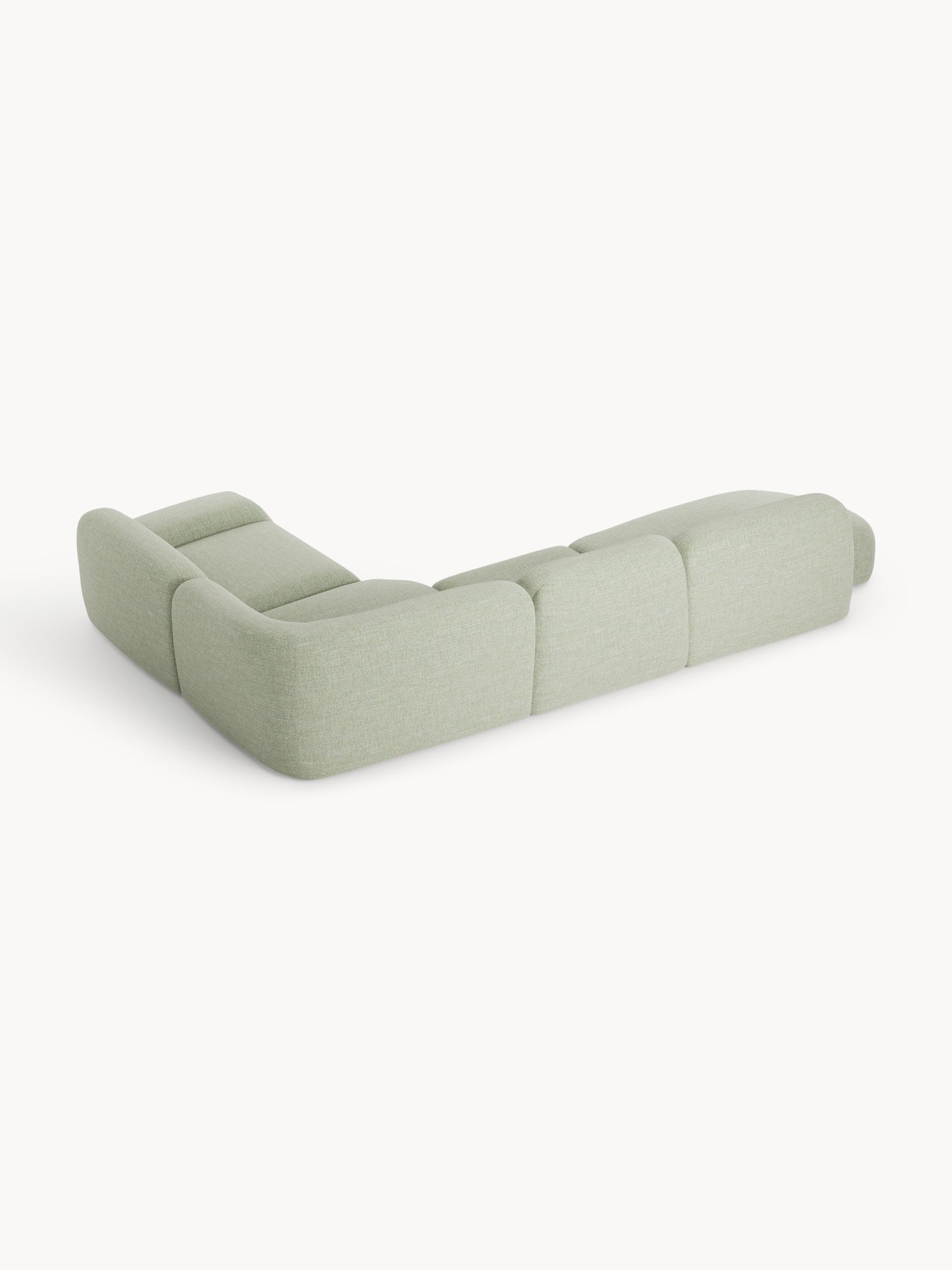 Modulares Bouclé-XL-Ecksofa Wolke mit Chaiselongue