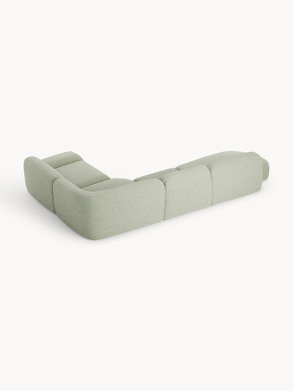 Modulares Bouclé-XL-Ecksofa Wolke mit Chaiselongue