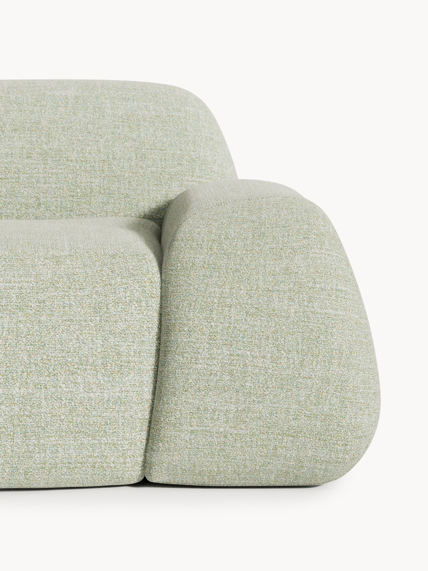Modulares Bouclé-XL-Ecksofa Wolke mit Chaiselongue