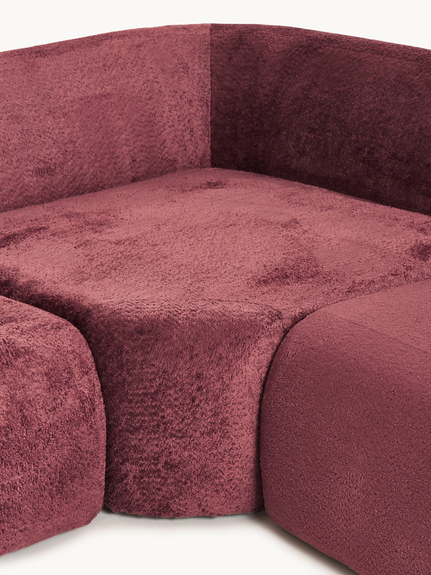 XL Modulares Teddy-Bouclé-Ecksofa Wolke mit Chaiselongue