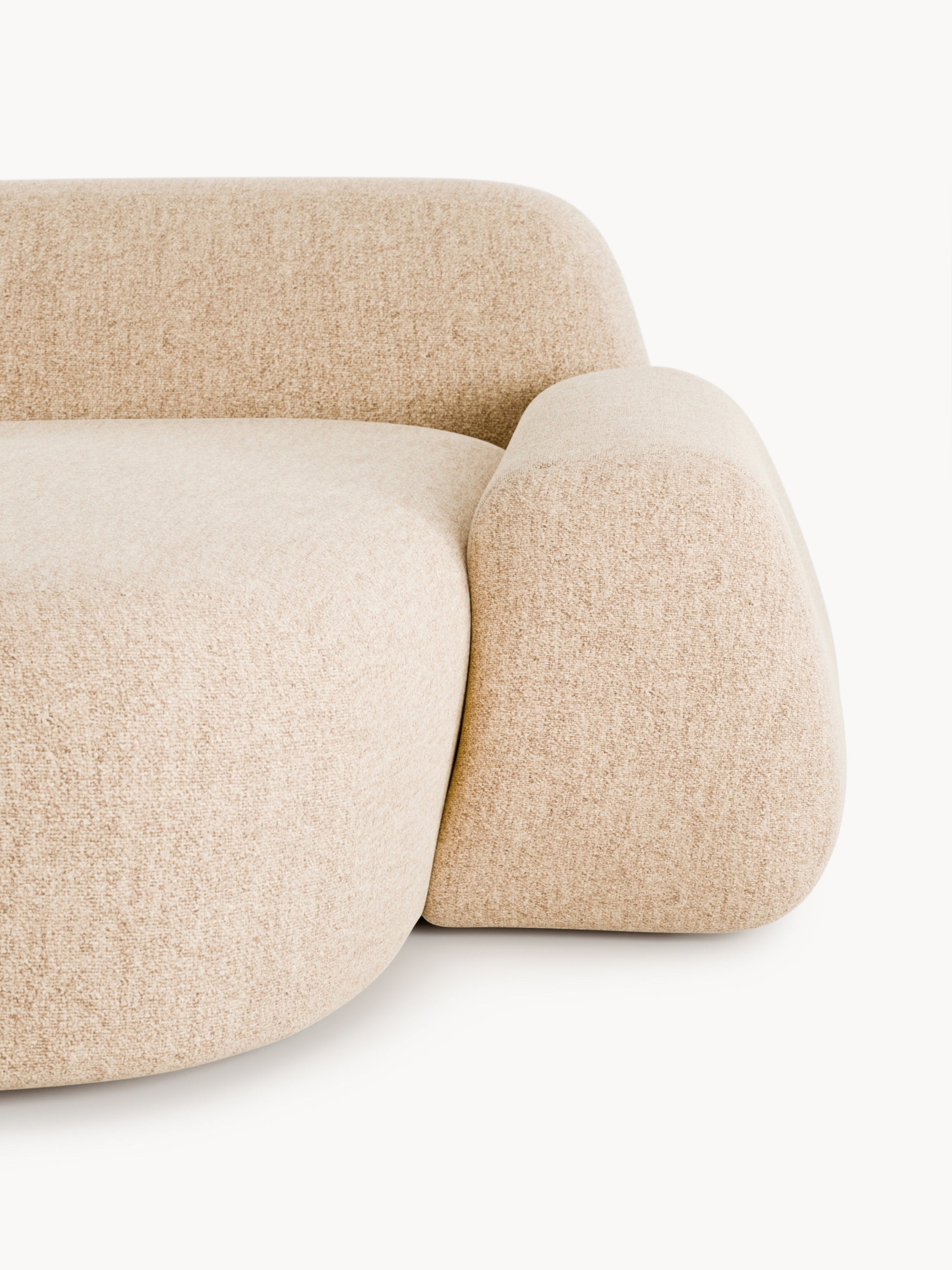 Modulares Bouclé-Ecksofa Wolke (4-Sitzer) mit Chaiselongue
