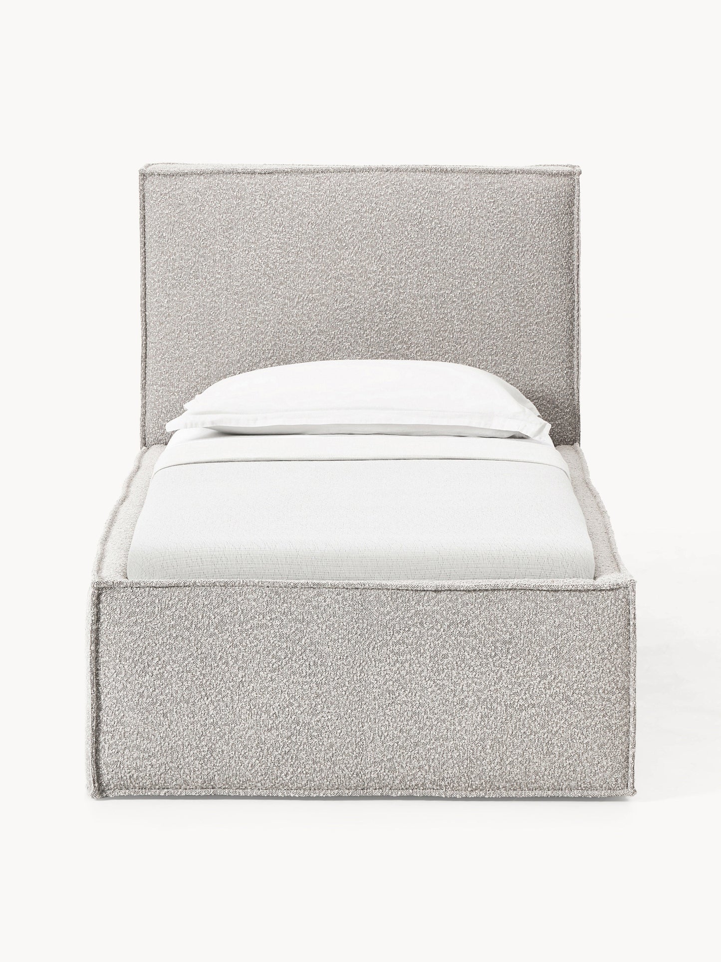 Bouclé-Einzelbett Dream mit Stauraum