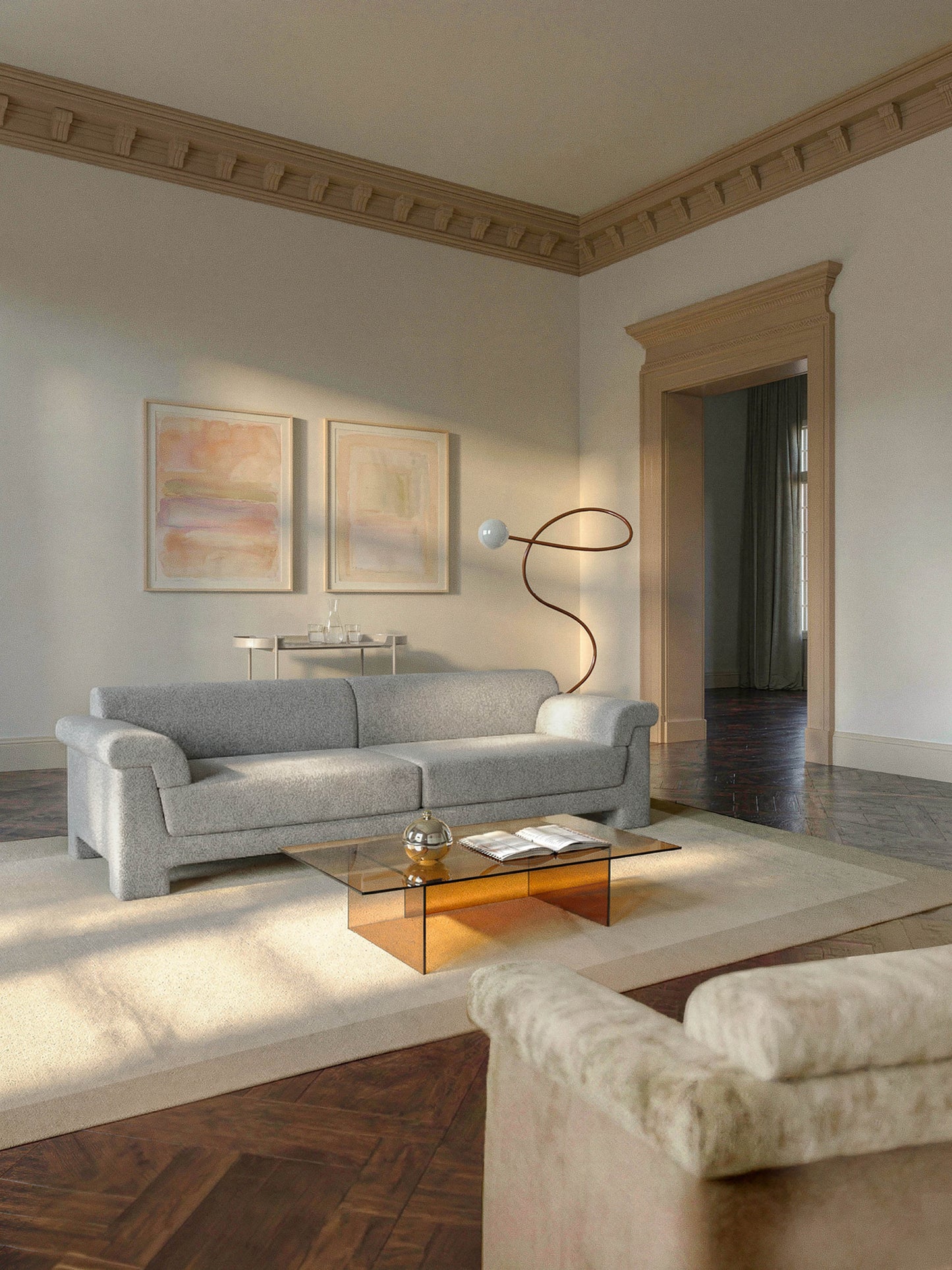 Bouclé-Sofa Atlas (3-Sitzer)