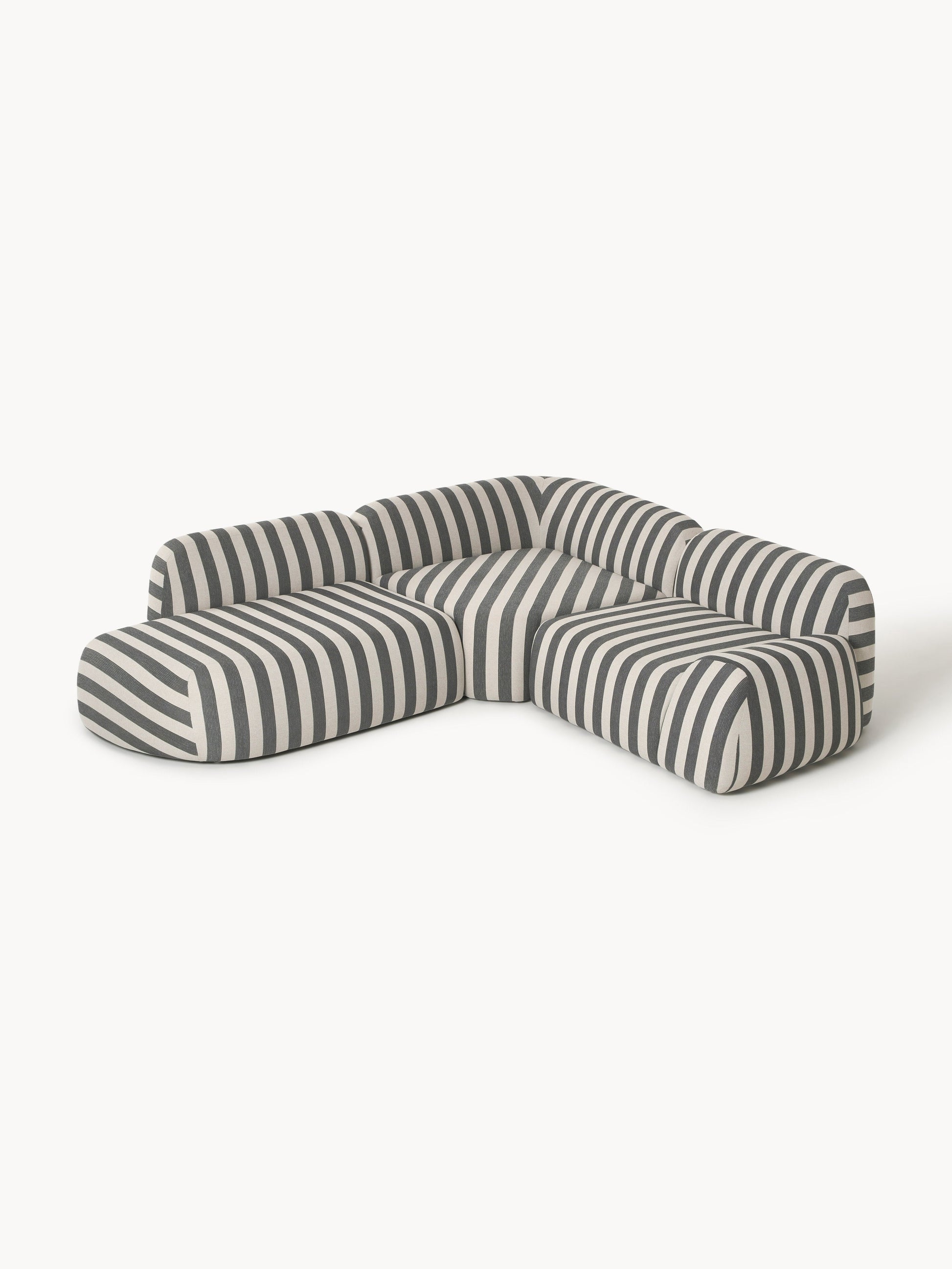 Modulares Gestreiftes Ecksofa Wolke (4-Sitzer) mit Chaiselongue