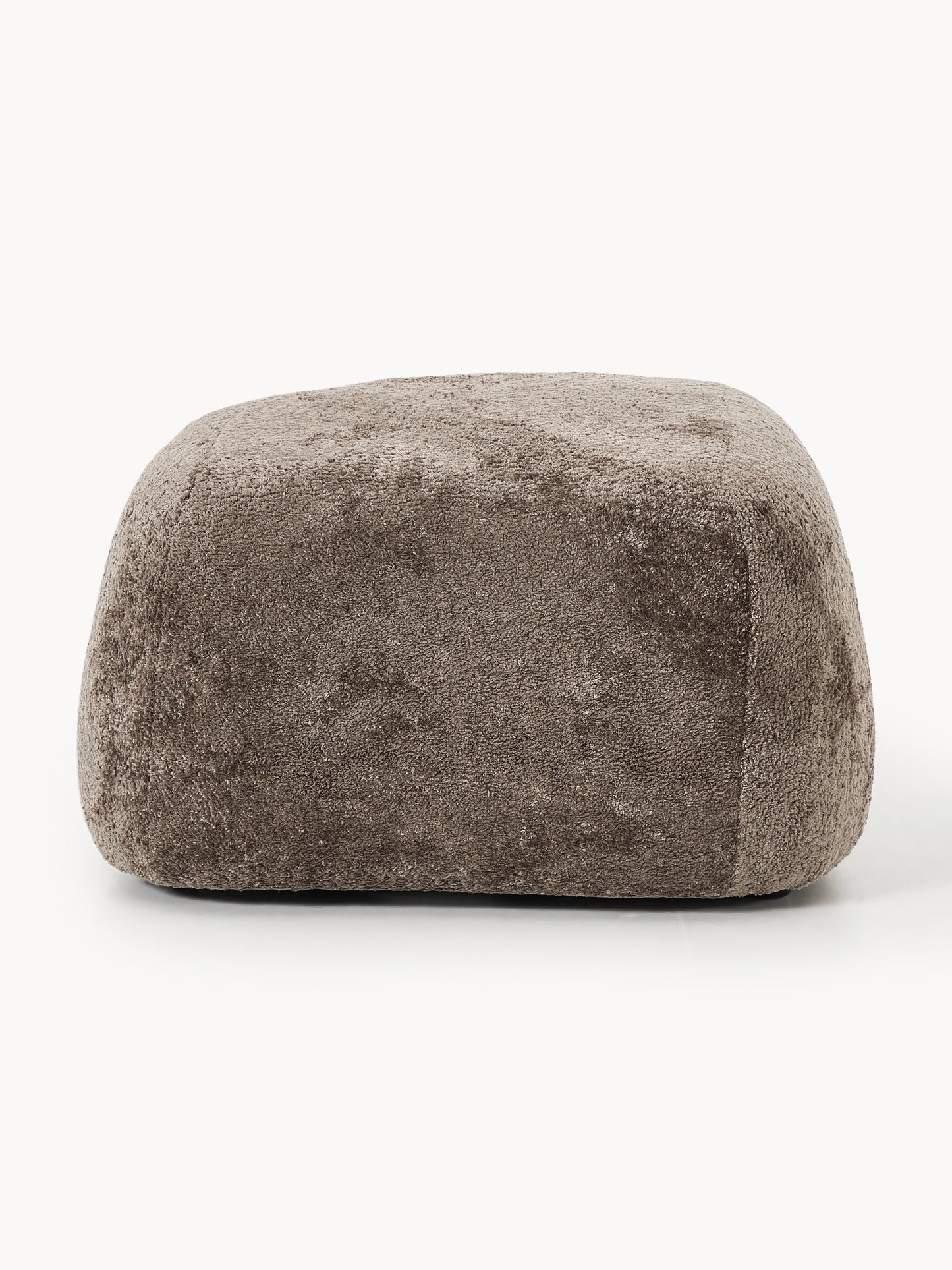 Ovaler Sofa-Hocker Wolke aus Teddy-Bouclé
