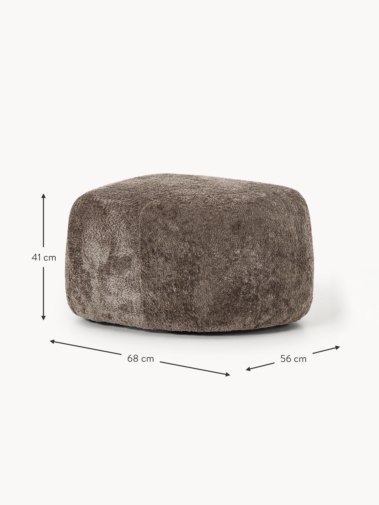 Ovaler Sofa-Hocker Wolke aus Teddy-Bouclé