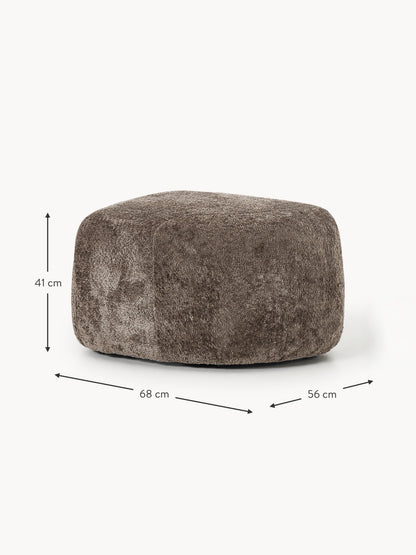 Ovaler Sofa-Hocker Wolke aus Teddy-Bouclé