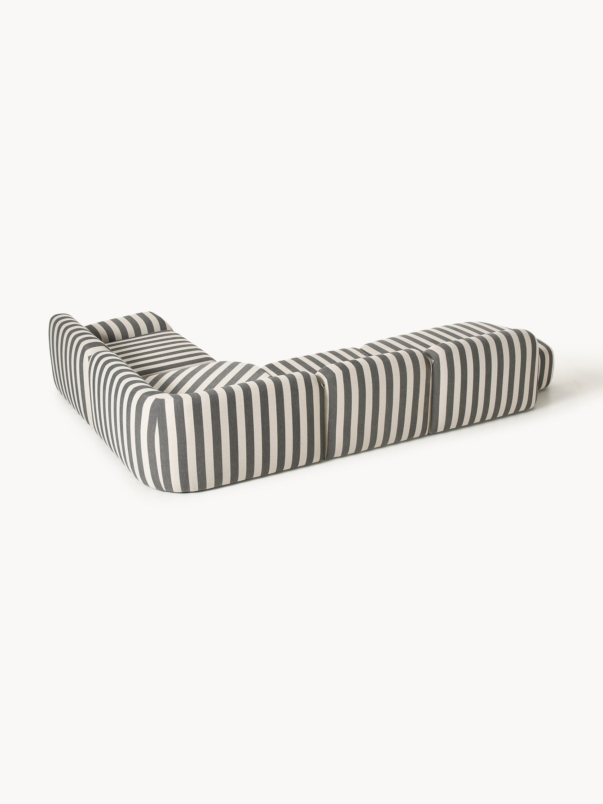 Gestreiftes Modulares XL-Ecksofa Wolke (4-Sitzer) mit Chaiselongue