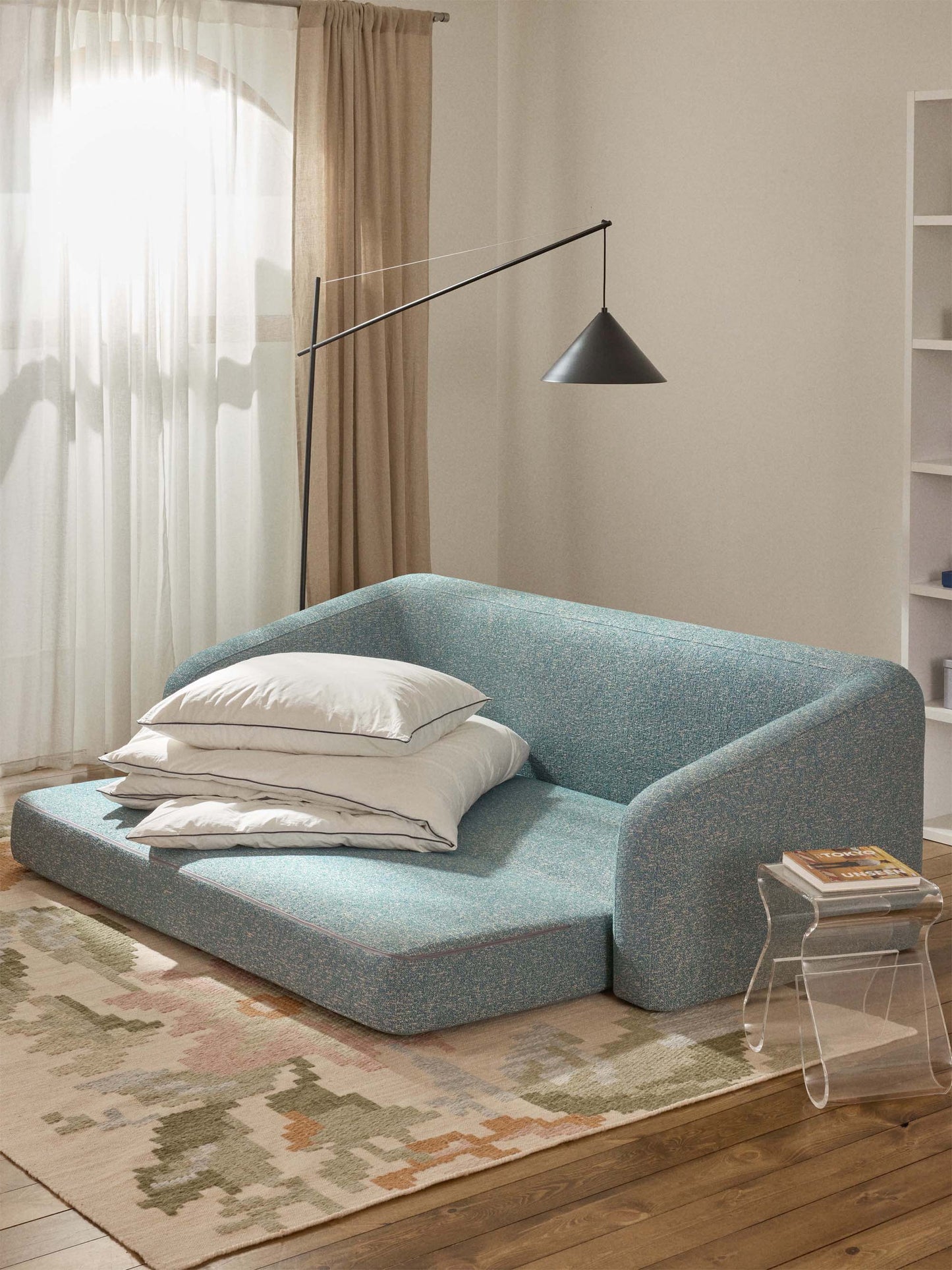 Bouclé-Schlafsofa Eliot (3-Sitzer)