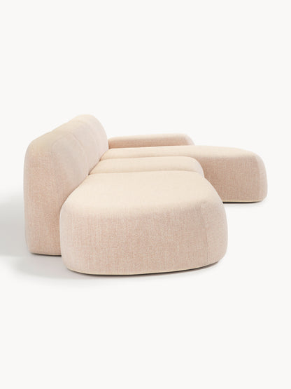 Modulares Bouclé-Ecksofa Wolke (4-Sitzer) mit Chaiselongue