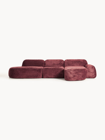 Galeriebild 1 - Modulares Teddy-Bouclé-Ecksofa Wolke (4-Sitzer) mit Chaiselongue