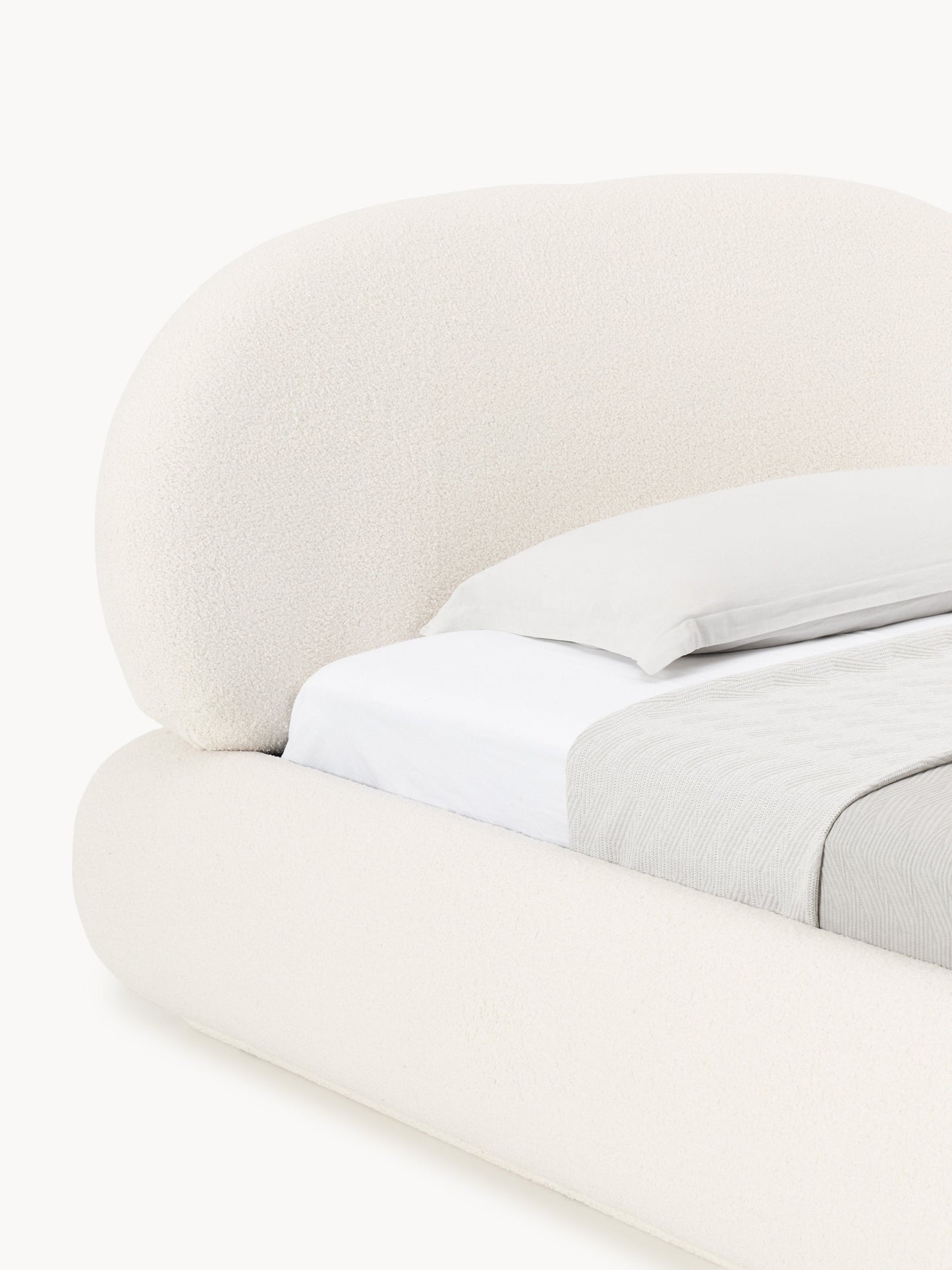 Teddy-Polster-Einzelbett Alba mit Stauraum