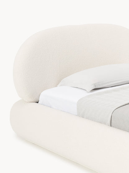 Teddy-Polster-Einzelbett Alba mit Stauraum