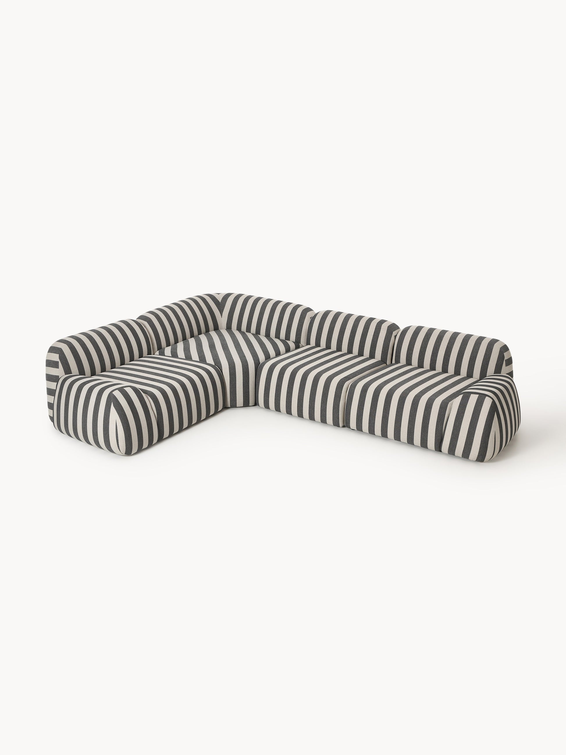 Modulares Gestreiftes Ecksofa Wolke (4-Sitzer)
