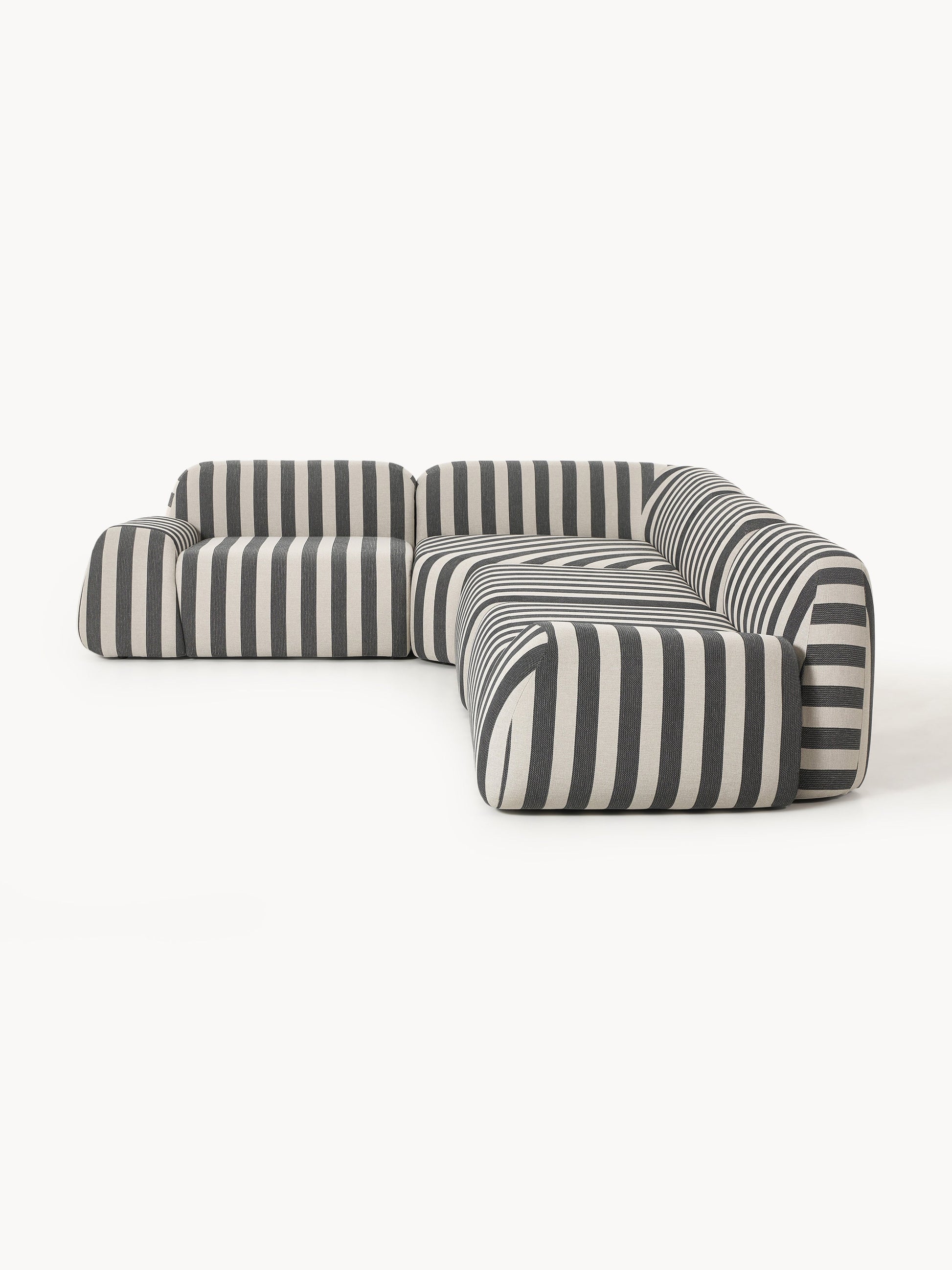 Modulares Gestreiftes Ecksofa Wolke (4-Sitzer)