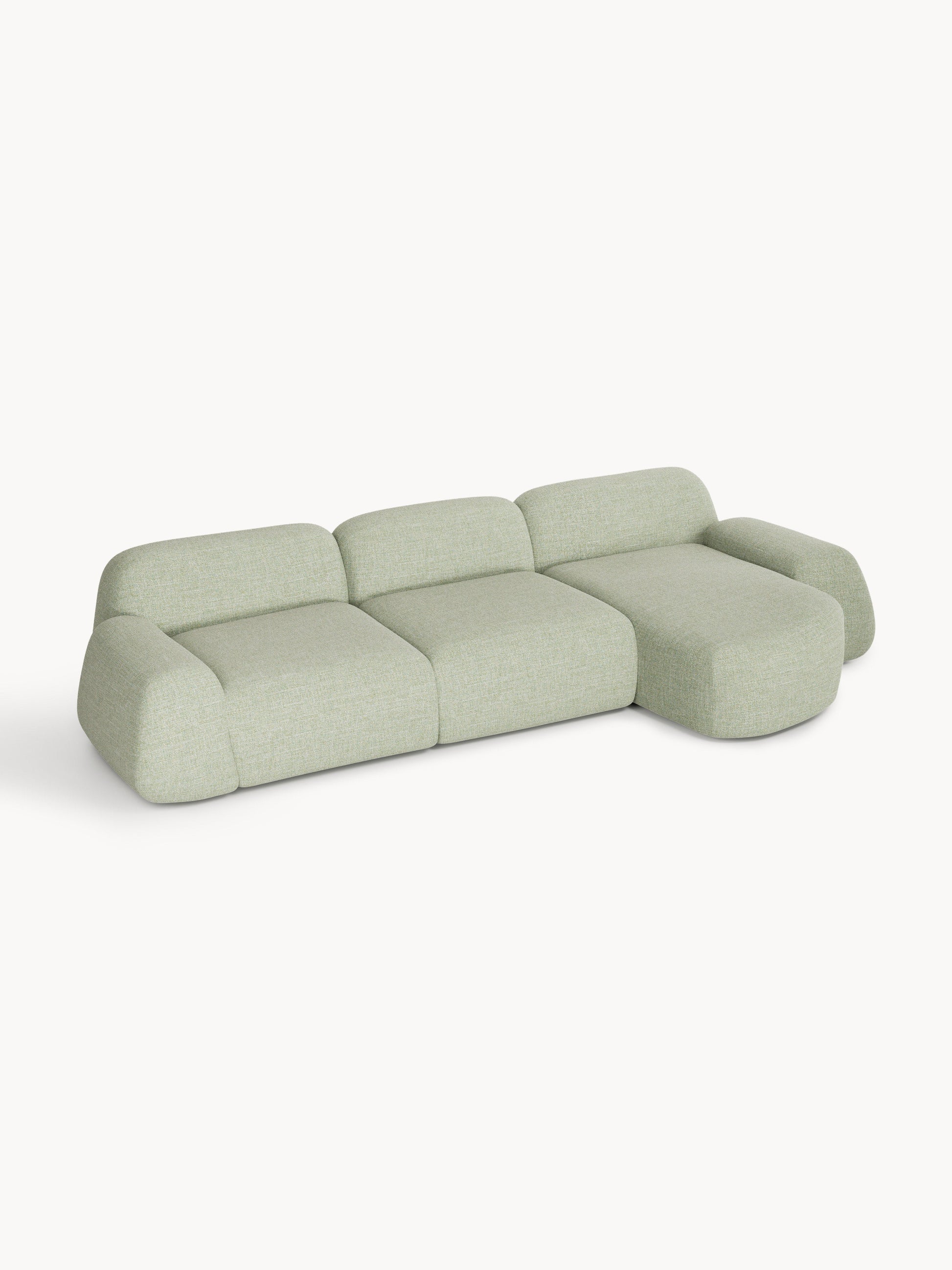 Modulares Bouclé-Ecksofa Wolke (4-Sitzer)