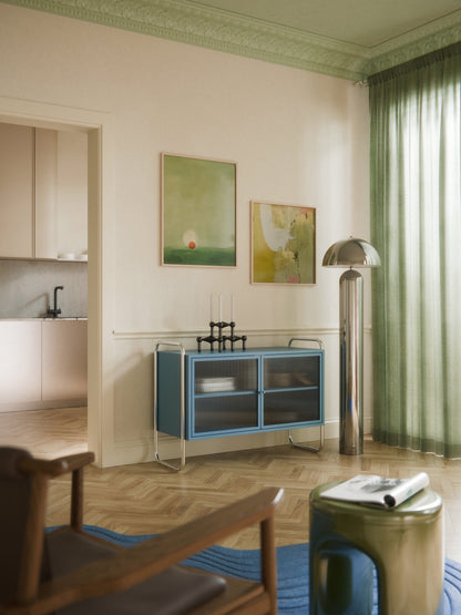 Metall-Sideboard Robyn mit Glas-Front