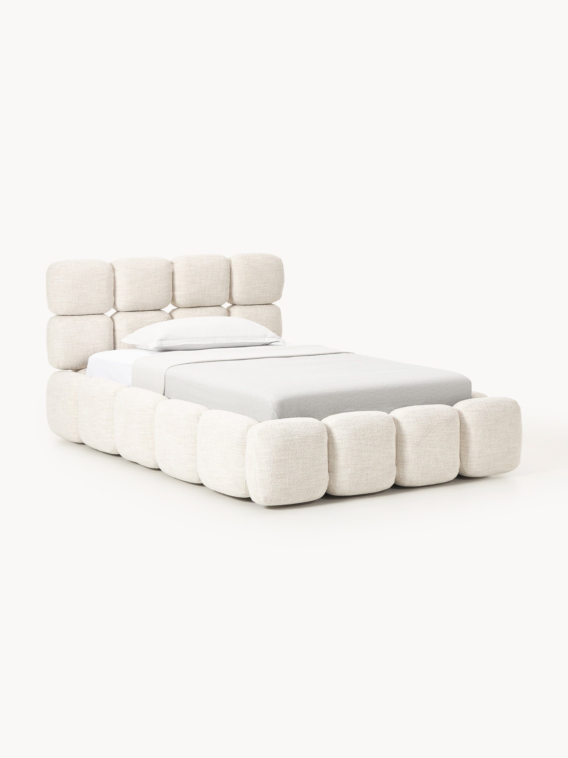 Galeriebild 1 - Einzelbett Tayla mit Stauraum aus Teddy-Bouclé