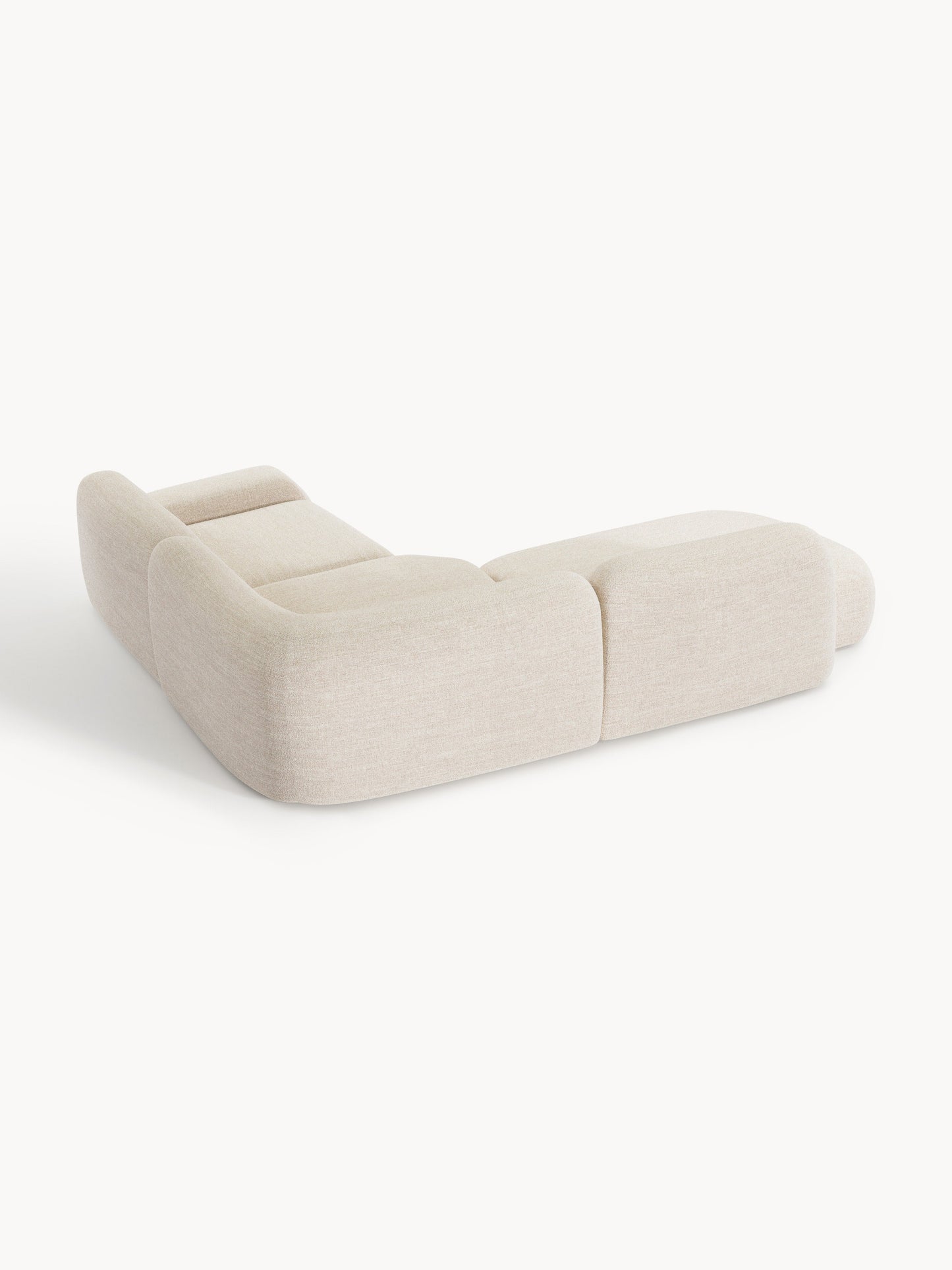 Modulares Bouclé-Ecksofa Wolke (4-Sitzer) mit Chaiselongue