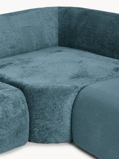 XL Modulares Teddy-Bouclé-Ecksofa Wolke mit Chaiselongue