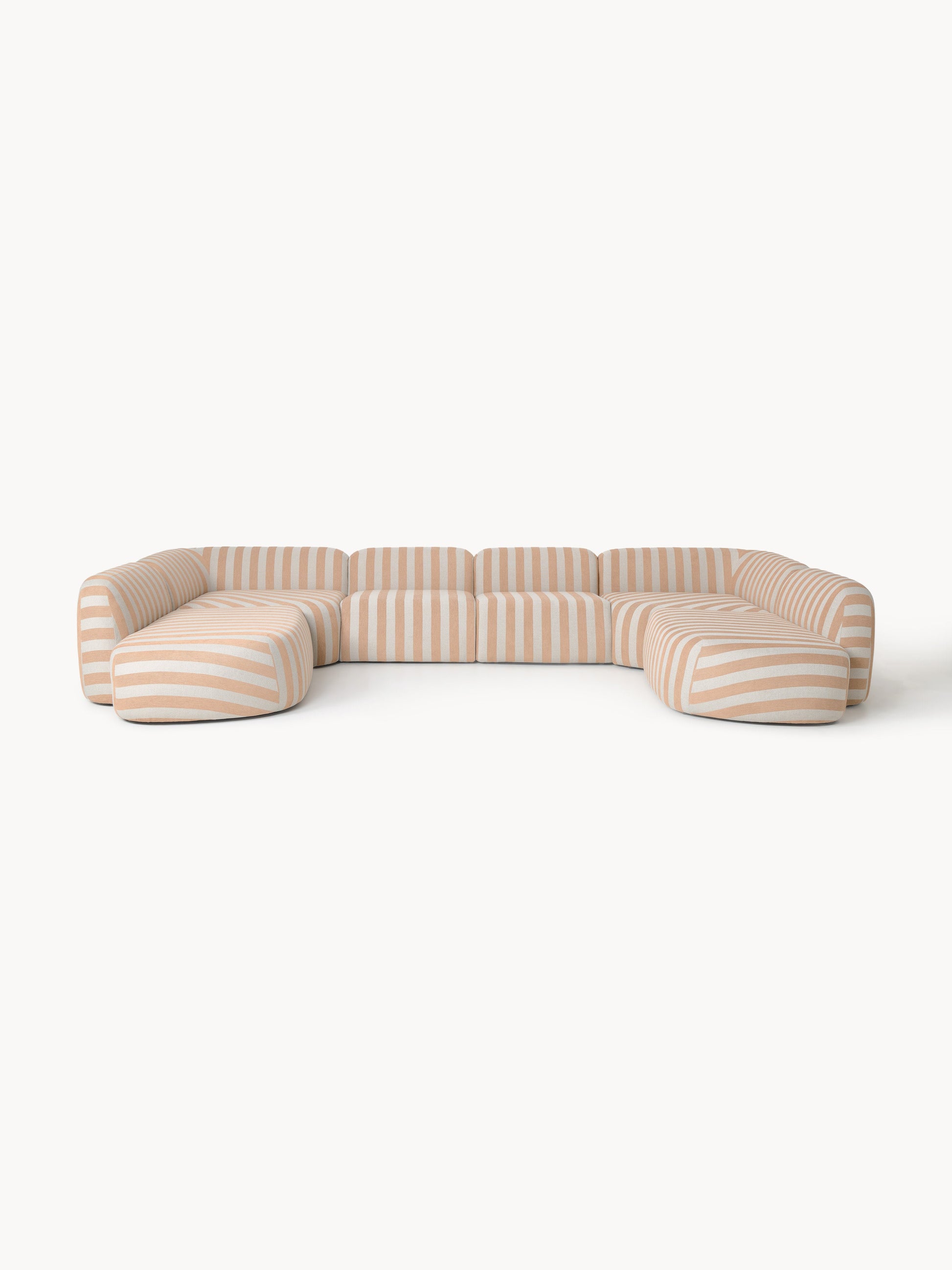 Modulares Gestreiftes XL-Sofa Wolke