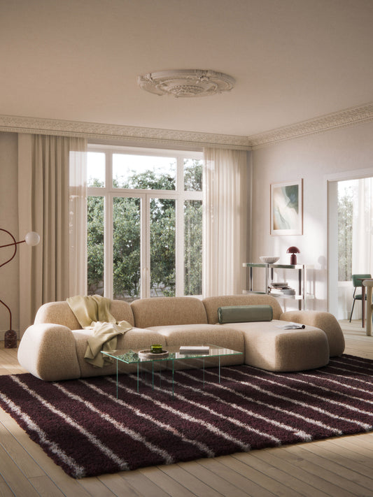 Modulares Bouclé-Ecksofa Wolke (4-Sitzer)