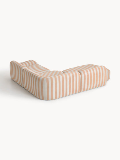 Modulares Gestreiftes Ecksofa Wolke (4-Sitzer) mit Chaiselongue