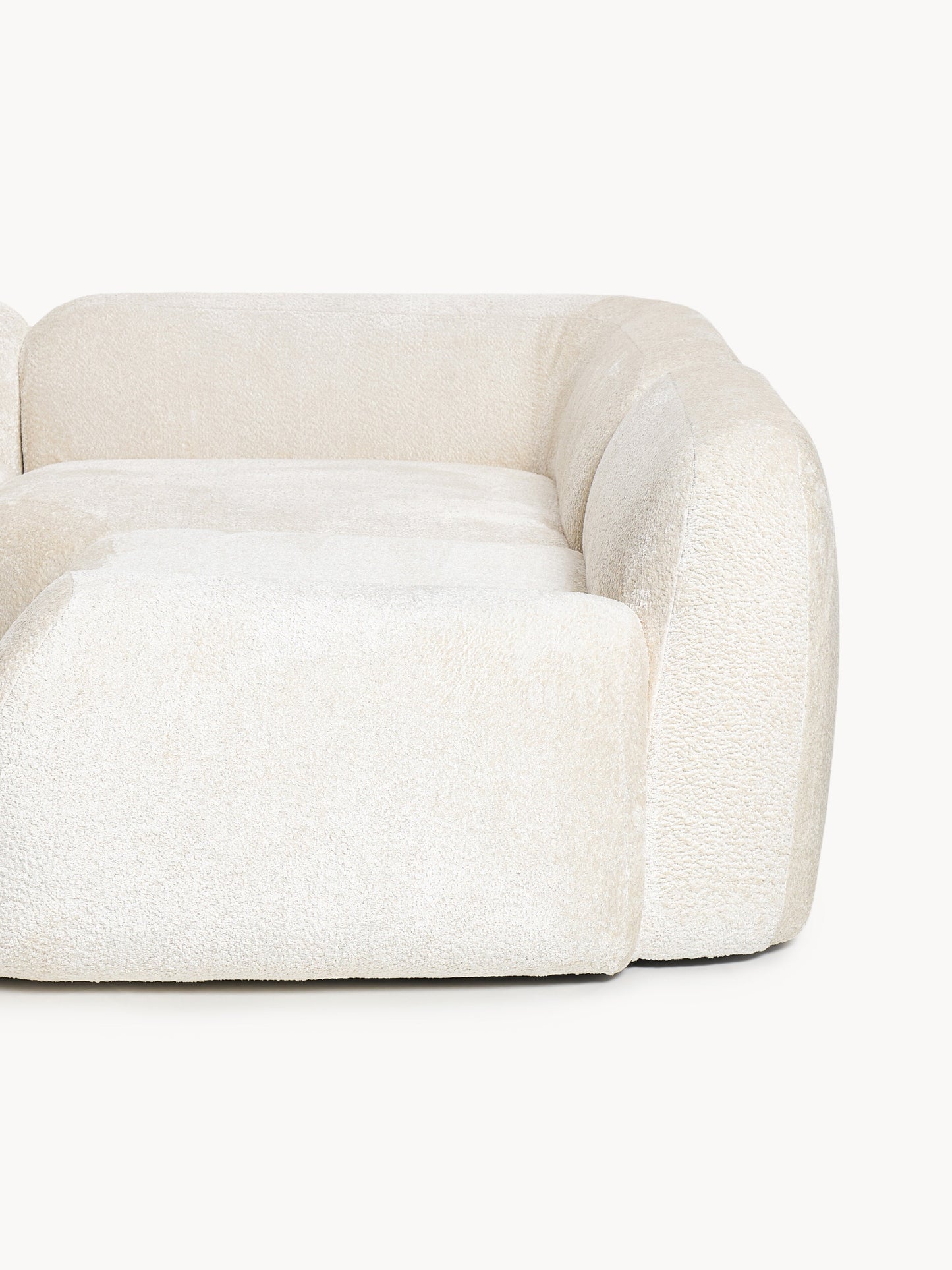 XL Modulares Teddy-Bouclé-Ecksofa Wolke mit Chaiselongue