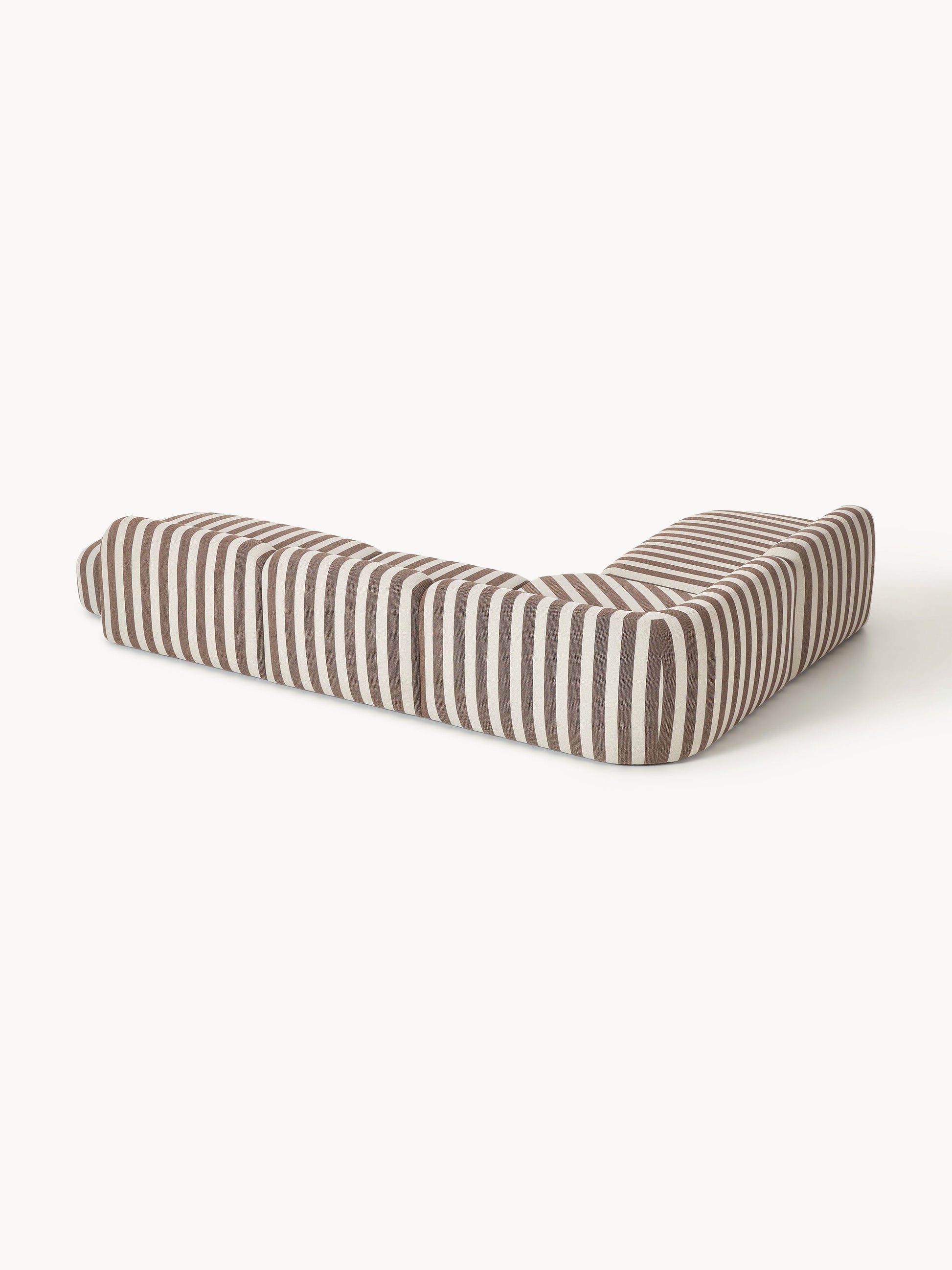 Modulares Gestreiftes XL-Ecksofa Wolke mit Chaiselongue