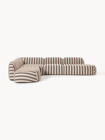 Galeriebild 1 - Modulares Gestreiftes XL-Ecksofa Wolke mit Chaiselongue