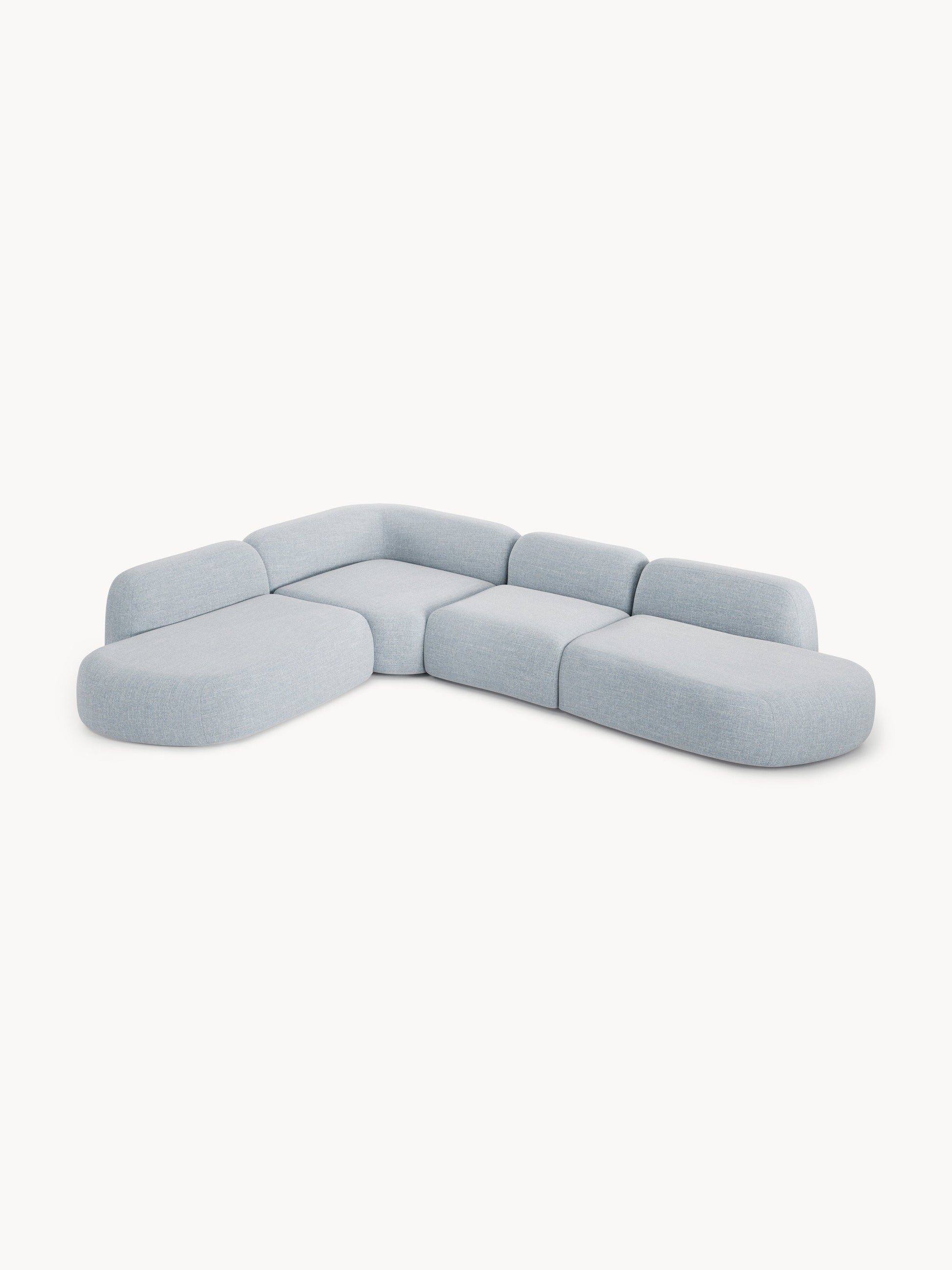 Modulares Bouclé-XL-Ecksofa Wolke mit Chaiselongue