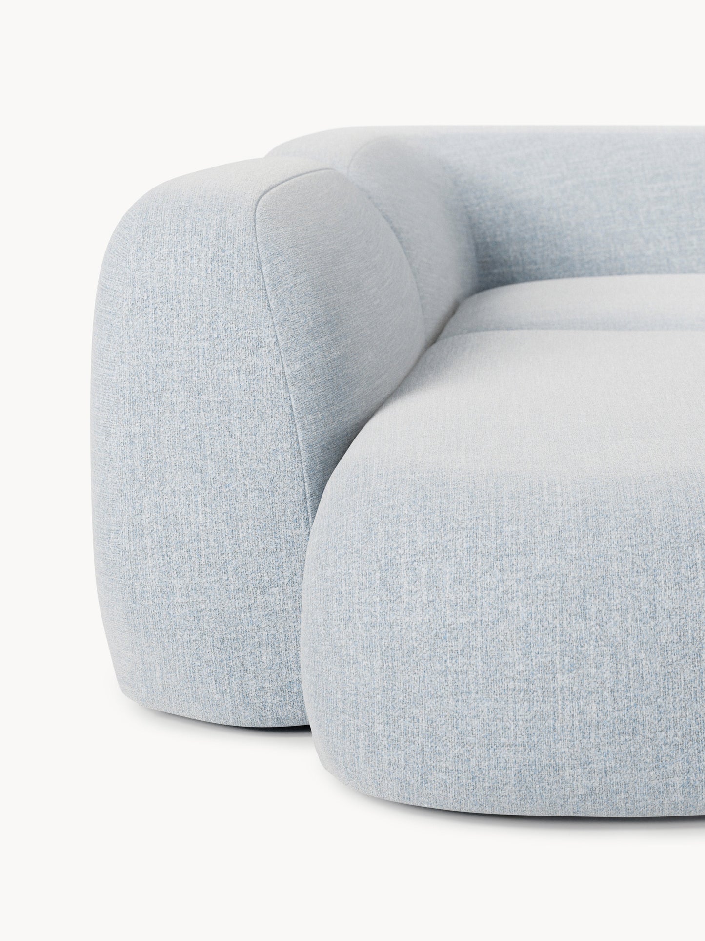 Modulares Bouclé-XL-Ecksofa Wolke mit Chaiselongue