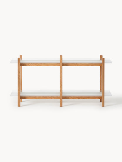 Holz-Regal Alex, Eichenholz & Glas