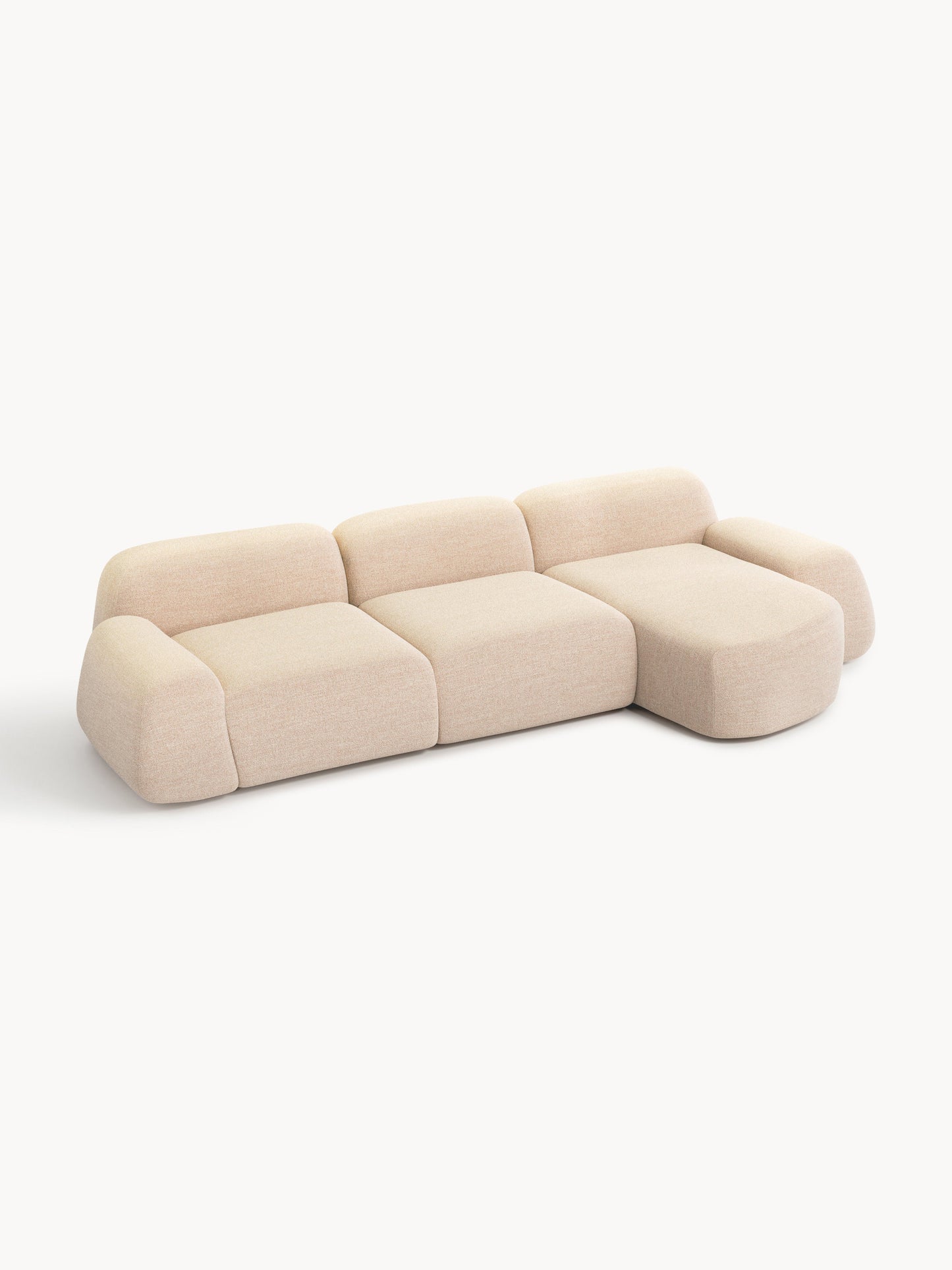 Modulares Bouclé-Ecksofa Wolke (4-Sitzer)