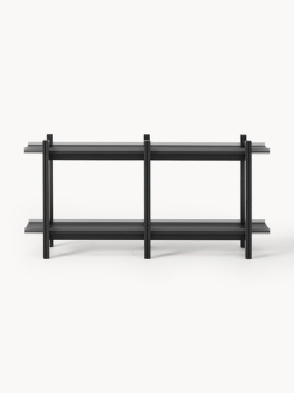 Holz-Regal Alex, Eichenholz & Glas