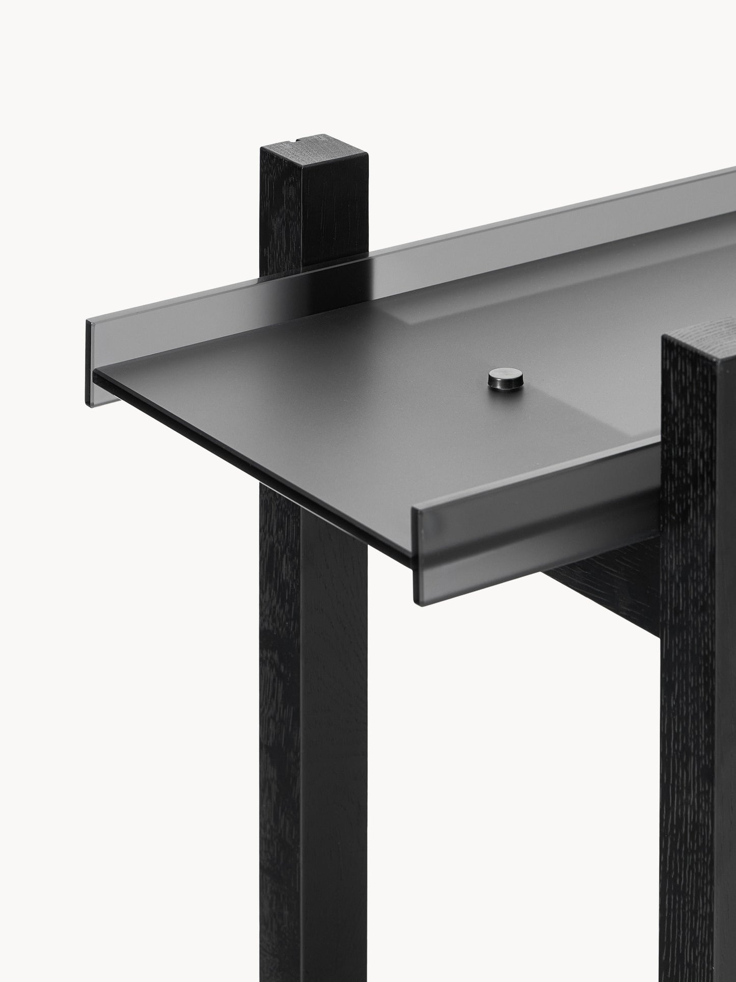 Holz-Regal Alex, Eichenholz & Glas
