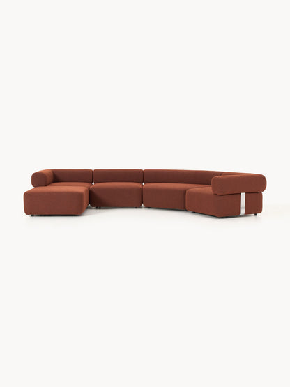 Galeriebild 1 - Großes modulares Bouclé-Sofa Anton mit Hocker (links/rechts)