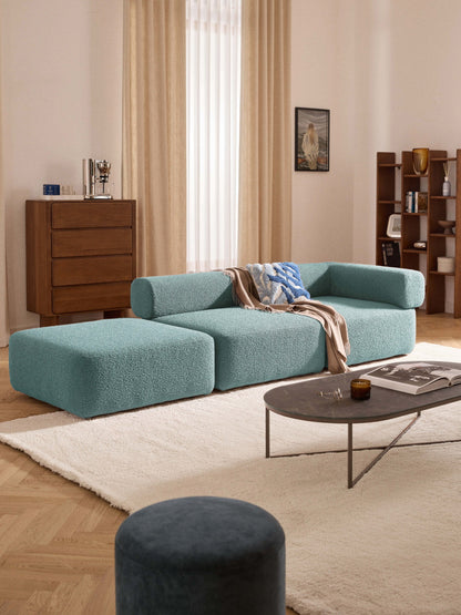 Bouclé-Sofa-Hocker Anton
