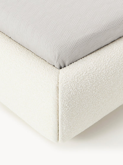 Bouclé-Polster-Einzelbett Alba