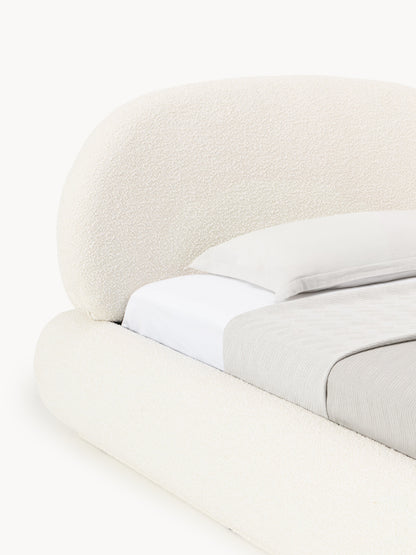 Bouclé-Polster-Einzelbett Alba