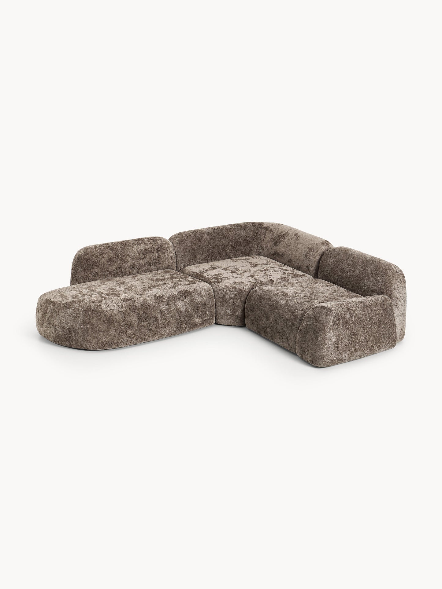 Modulares Teddy-Bouclé-Ecksofa Wolke (4-Sitzer) mit Chaiselongue