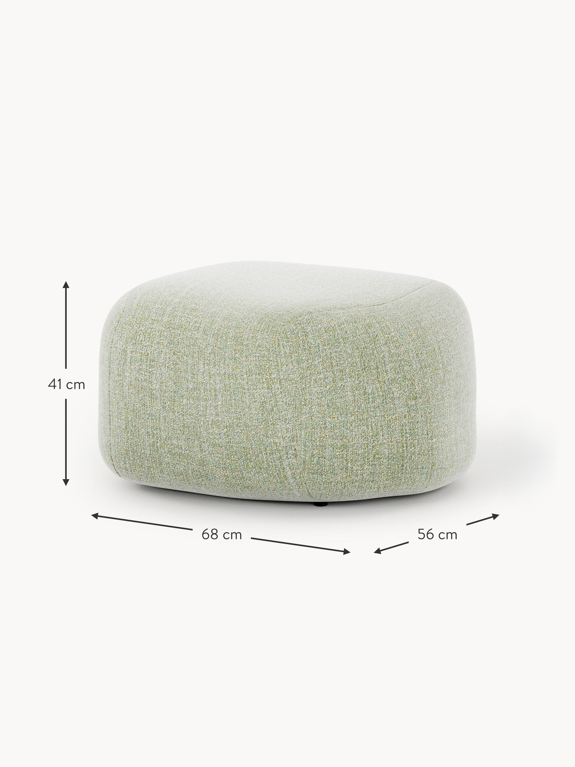 Ovaler Bouclé-Sofa-Hocker Wolke