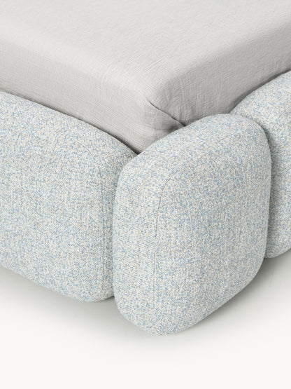 Einzelbett Tayla mit Stauraum aus Teddy-Bouclé