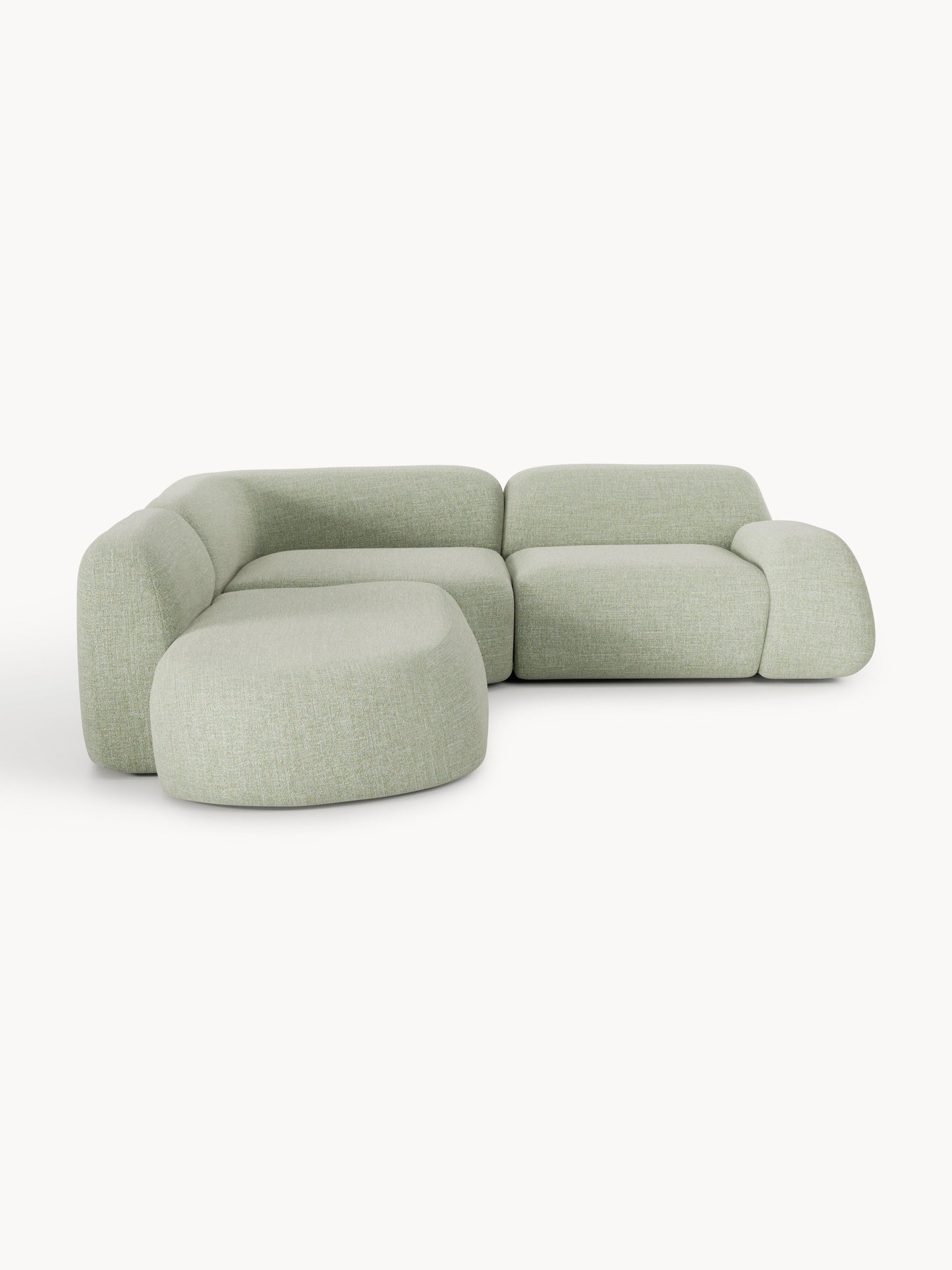 Modulares Bouclé-Ecksofa Wolke (4-Sitzer) mit Chaiselongue