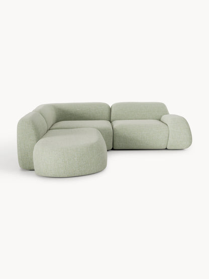 Modulares Bouclé-Ecksofa Wolke (4-Sitzer) mit Chaiselongue