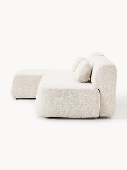 Schlafsofa Pao aus Teddy-Bouclé mit Stauraum