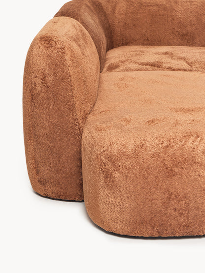 XL Modulares Teddy-Bouclé-Ecksofa Wolke mit Chaiselongue